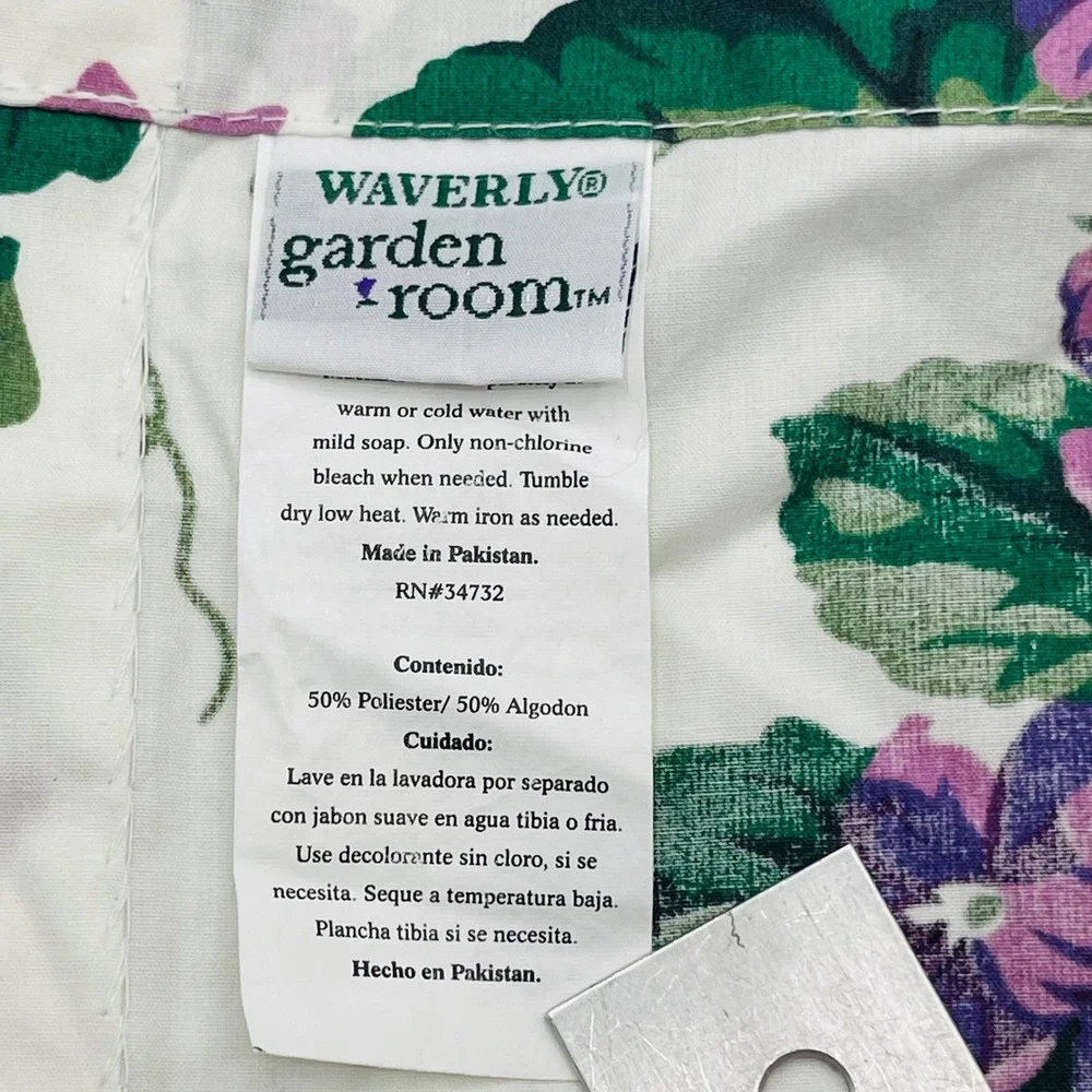 Waverly Garden Room Floral Curtain Panel Purple Green White 42x84 Cottagecore
